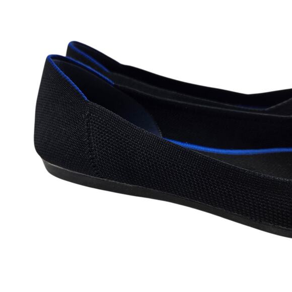 Rothy's The Point Ballet Flats Womens 6 Black Pointed Toe Knit Washable Preppy - Picture 2 of 11